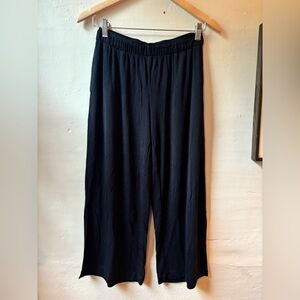 Soma Black Cropped Wide Leg Lounge PJ Pants with Pockets